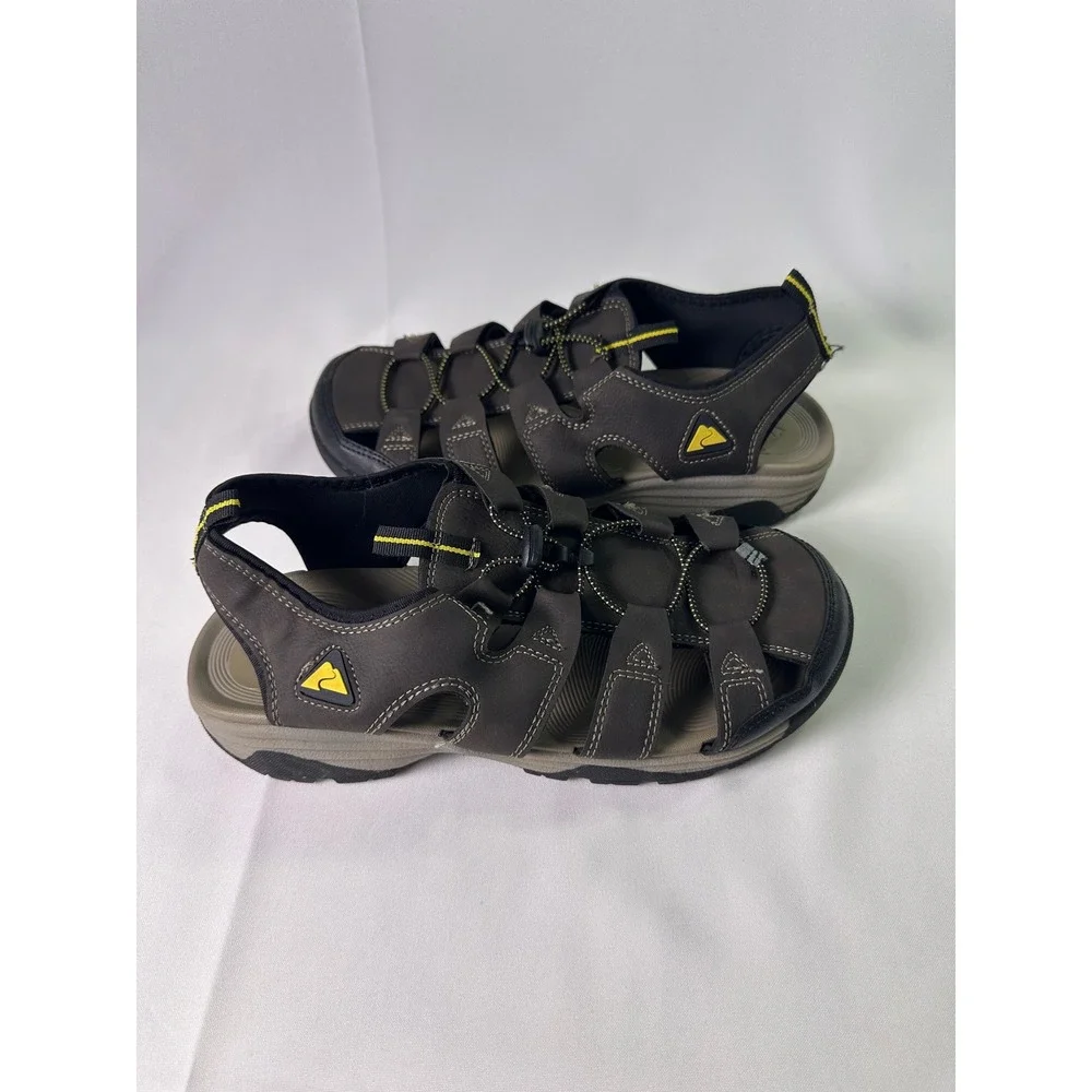 Ozark Trail Mens‎ Brown Strappy Sandals Size 10 Adjustable Outdoor Hiking